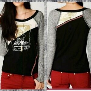 RARE We The Free People "Marrakech" Graphic Patchwork Henley XS new